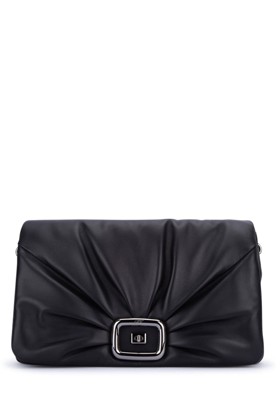 Roger Vivier Napa leather clutch in black