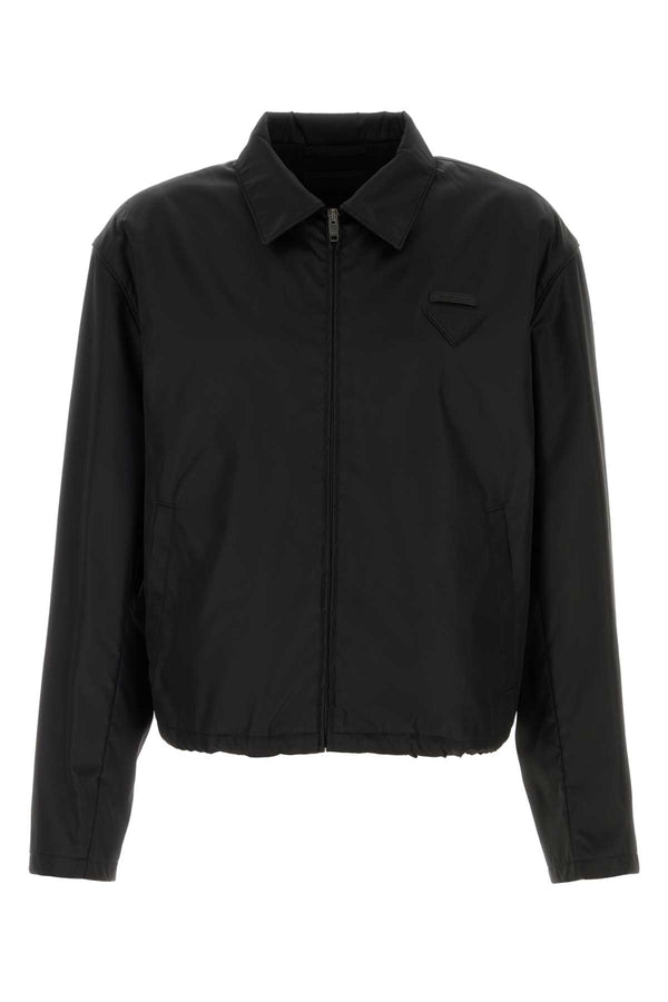 Prada 100% recycled polyamide with water-repellent resin finish jacket in black