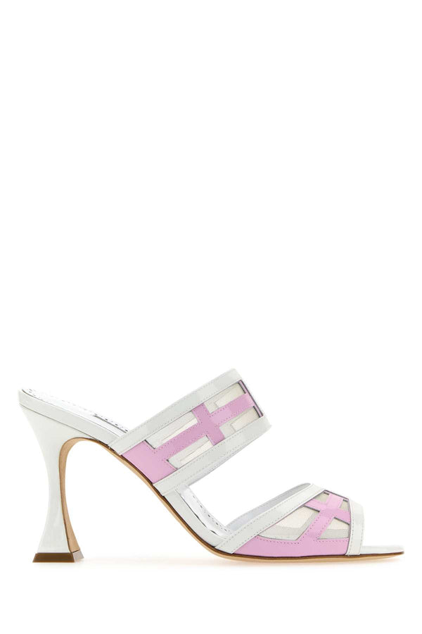 Manolo Blahnik Tacco Exterior: 100% Leather mule in white