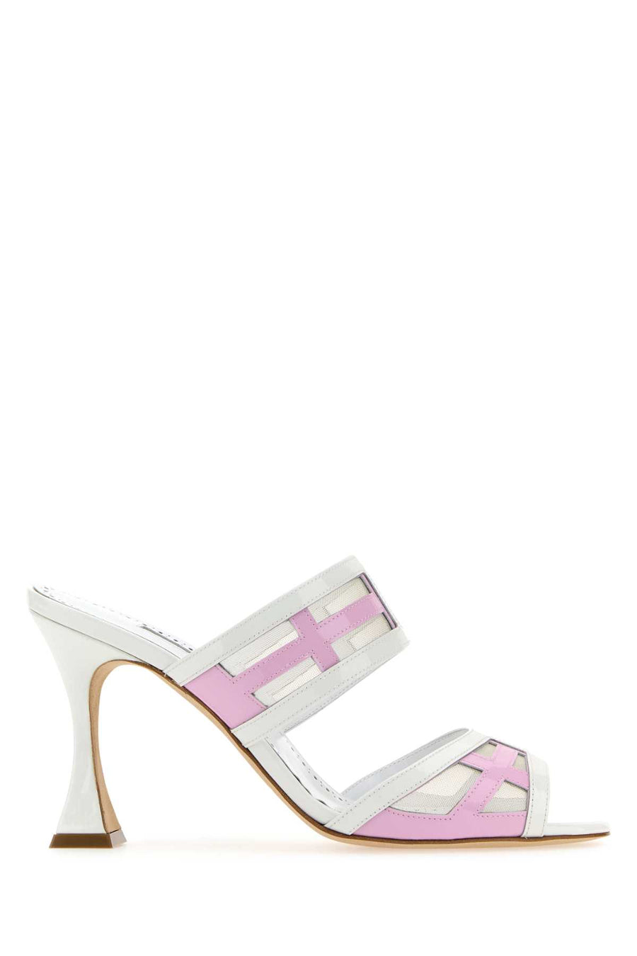 Manolo Blahnik Tacco Exterior: 100% Leather mule in white