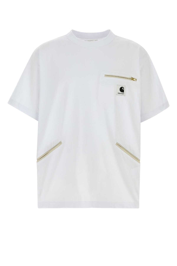 Sacai By Carhartt Cotton Cotton 100% t-shirt in white