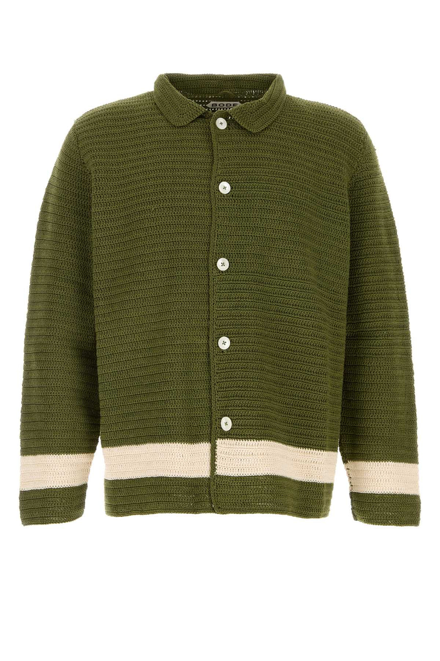 Bode Crochet 100% Cotton shirt in green