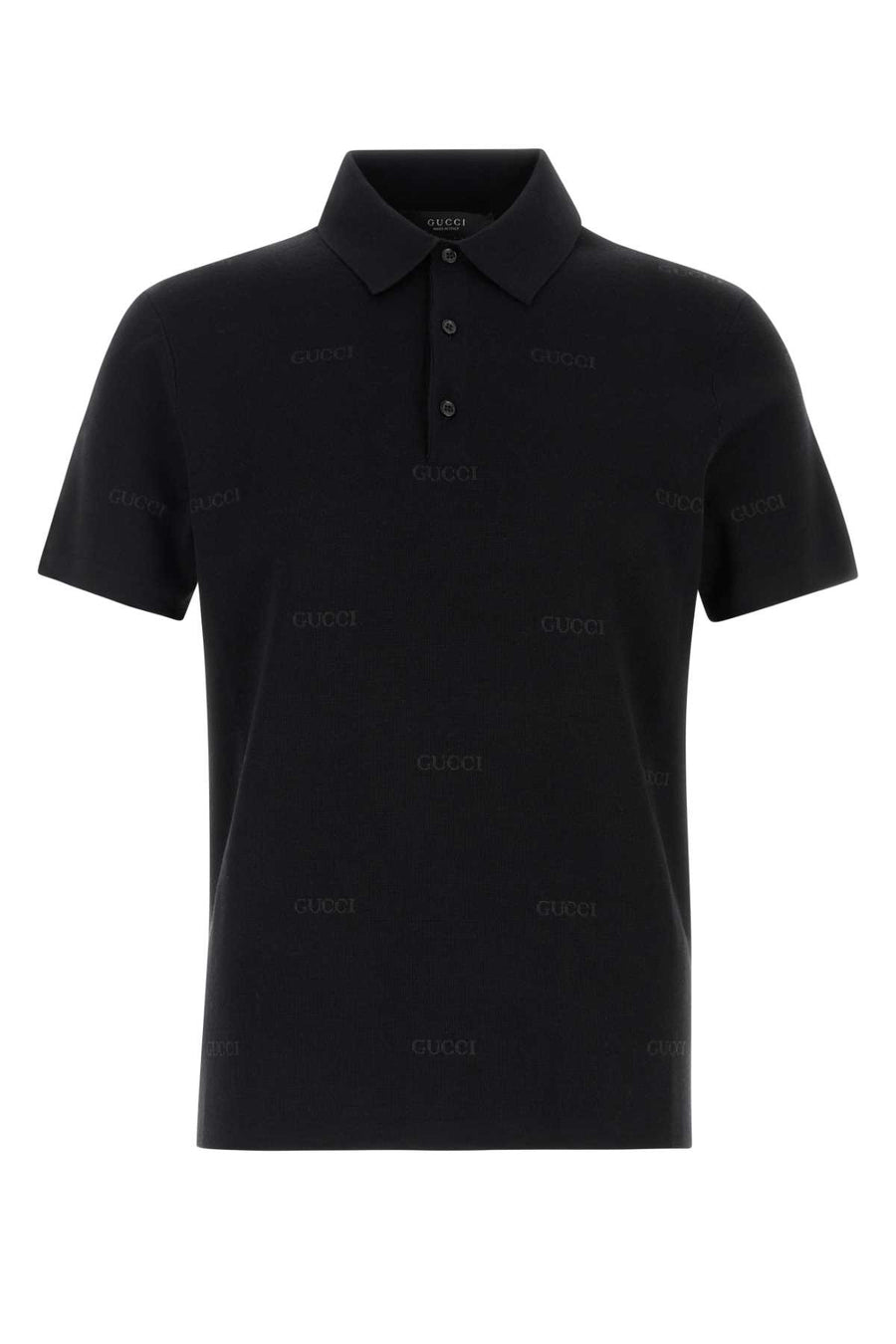 Gucci 56% Wool 44% Silk polo shirt in black