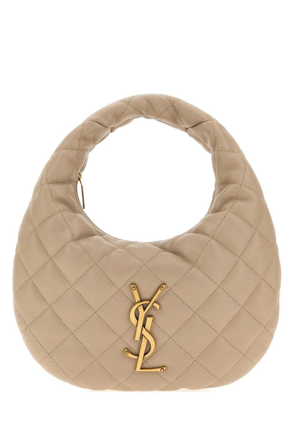 Saint Laurent Icare Exterior: 100% Lamb Lining: 100% Leather Finishing: Golden metal shoulder bag in beige