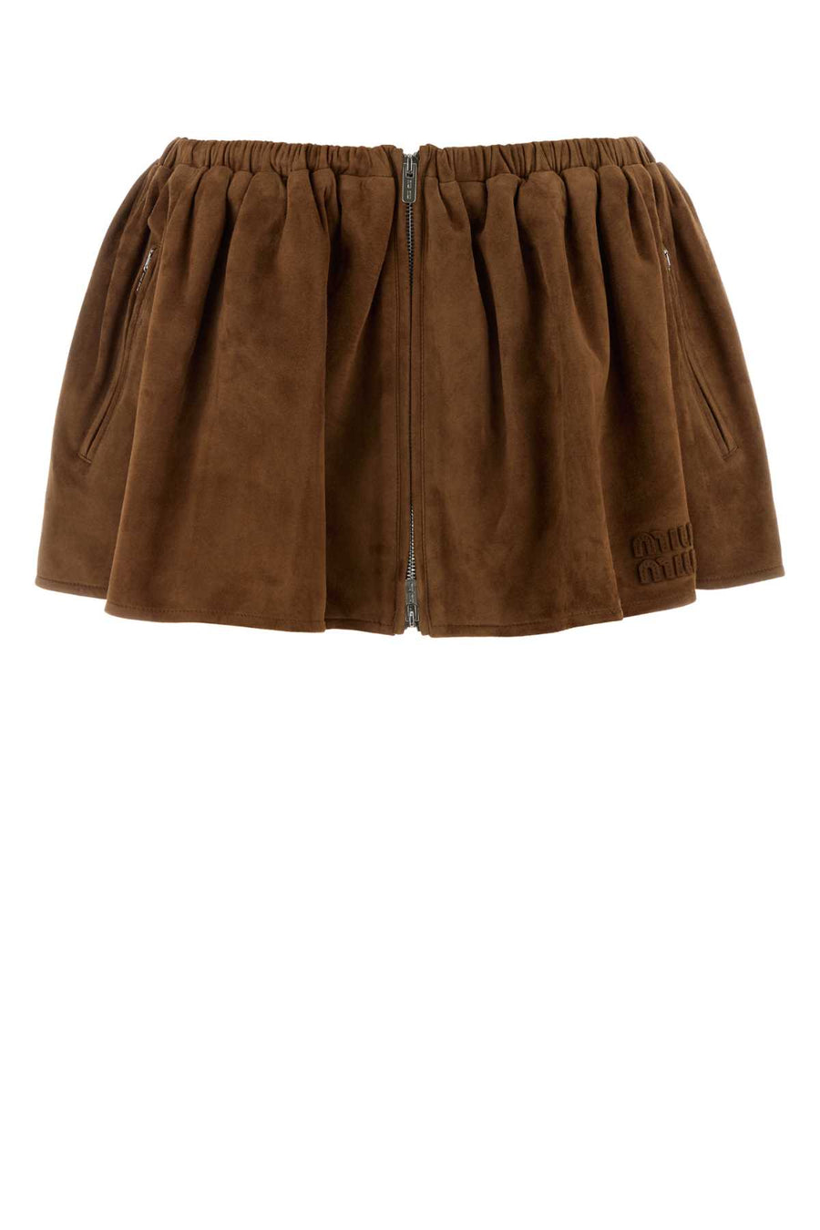 Miu Miu Pelle Exterior: 100% Lamb Lining: 93% Cupro 7% Elastane skirt in brown