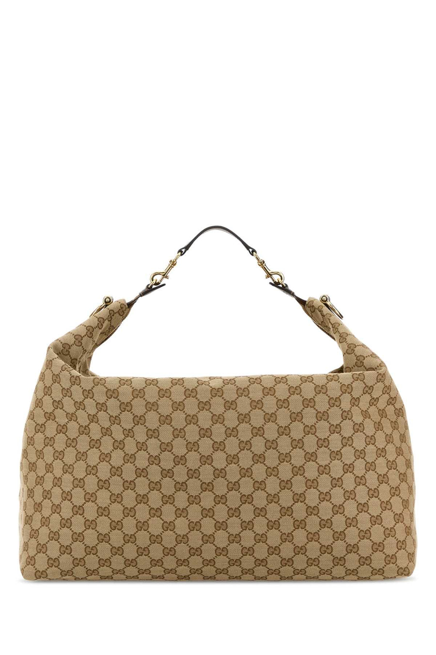 Gucci Exterior: 100% Fabric; Lining: 100% Fabric; Finishing: Golden metal shoulder bag in beige