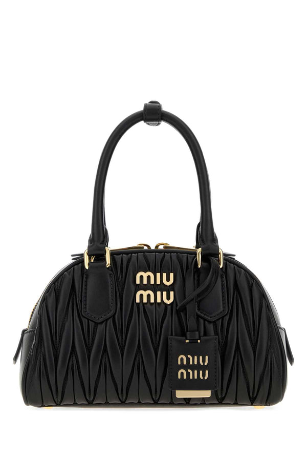 Miu Miu Exterior: 100% Nappa leather shoulder bag in black