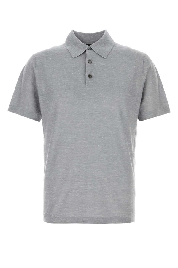 Brioni 44% Cashmere polo shirt in gray