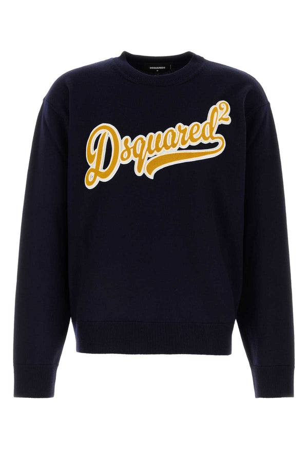 Dsquared2 Sweater 100% Wool sweater in navy
