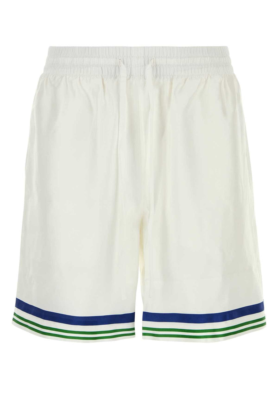 Casablanca Tennismascot 100% Silk bermuda shorts in white