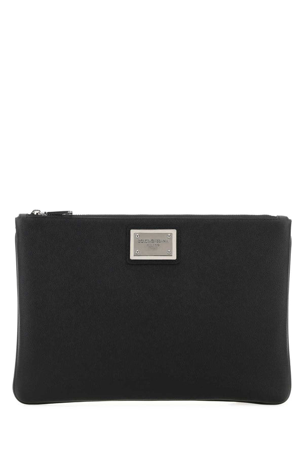 Dolce & Gabbana Exterior: 100% Calf 100% Nylon; Lining: 100% Nylon; Finishing: Ruthenium clutch in black