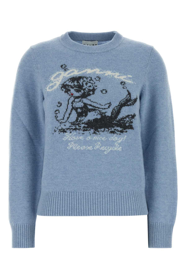 Ganni Wool 45% Wool sweater in blue