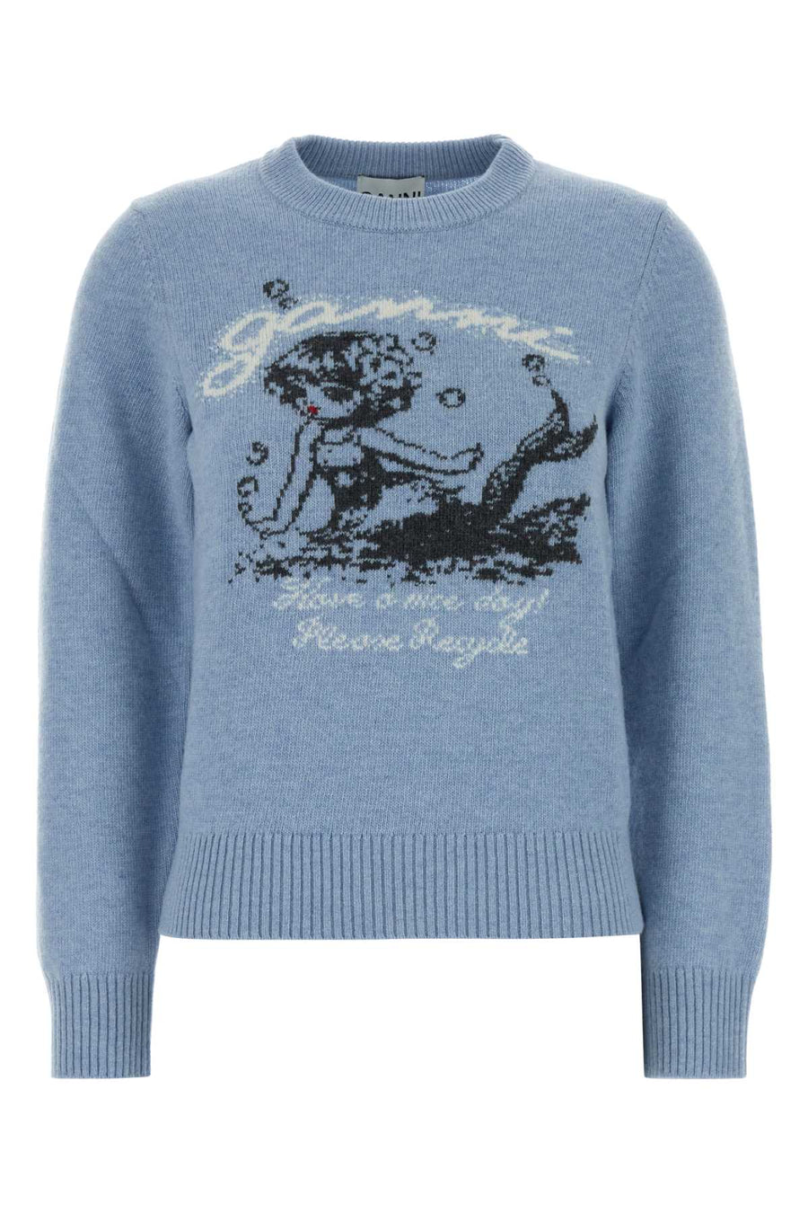 Ganni Wool 45% Wool sweater in blue