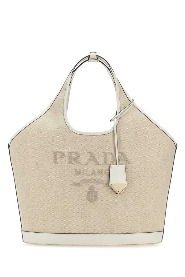 Prada Exterior: 100% Linen shoulder bag in beige