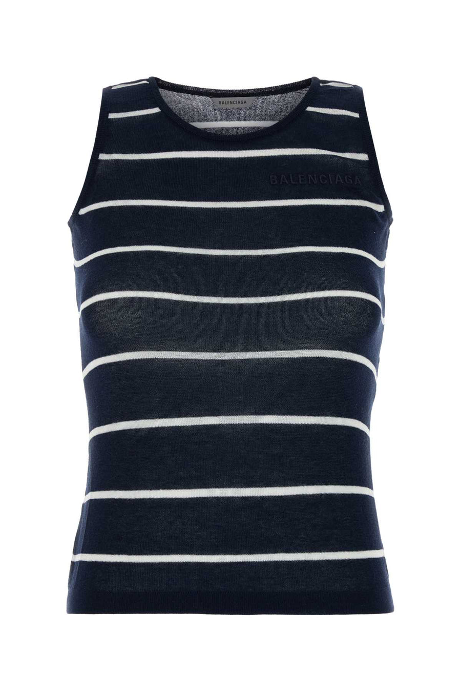 Balenciaga Tank 81% Cotton tank top in navy