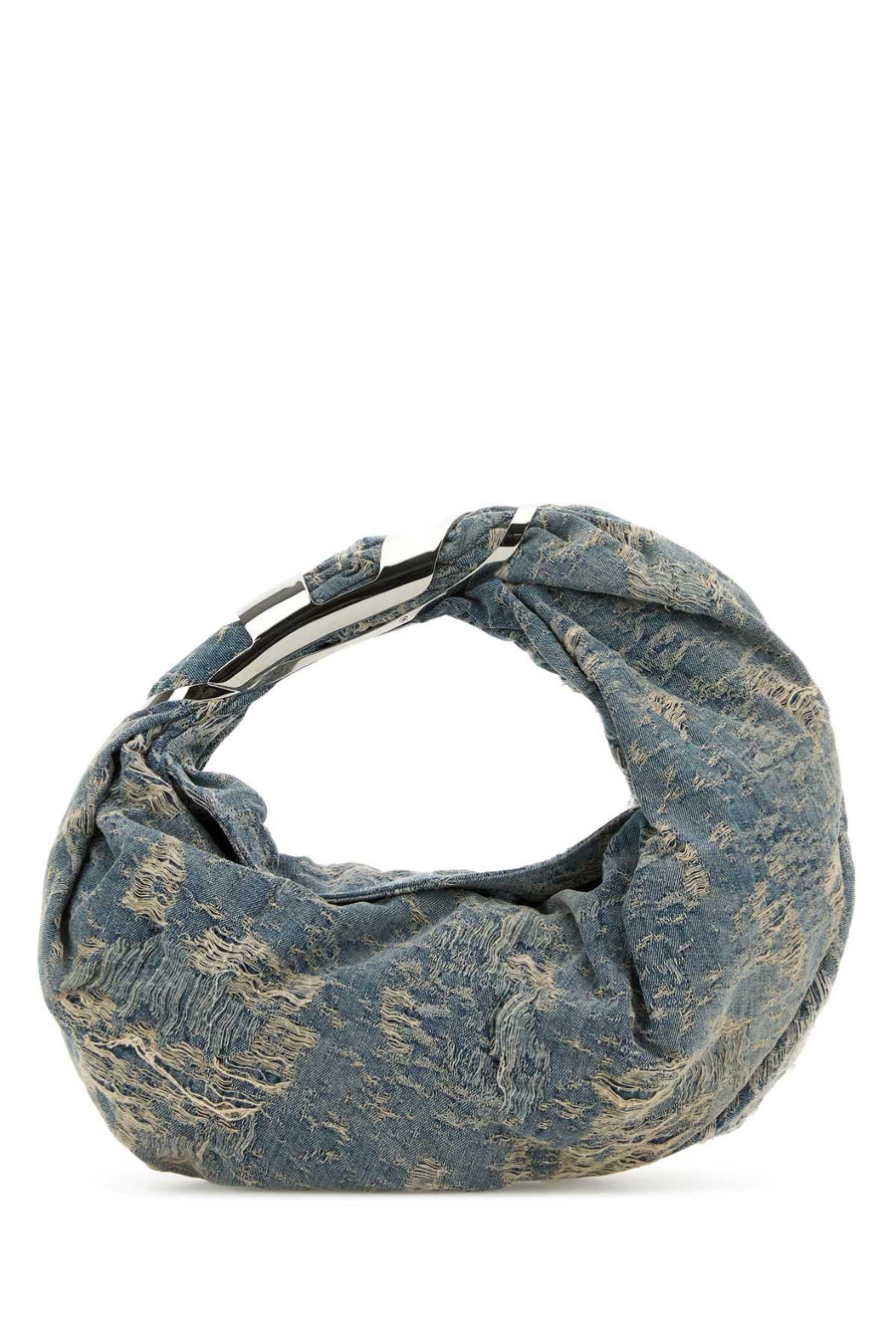 Diesel Hobo Exterior: 100% Fabric; Lining: 100% Fabric; Finishing: Silver metal hobo bag in blue