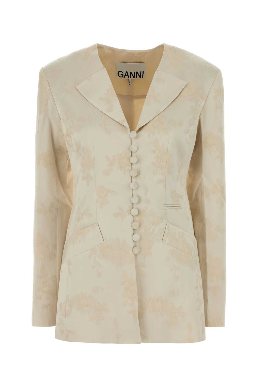 Ganni Jacquard 51% Cotton blazer in white