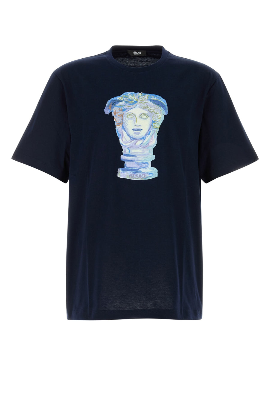 Versace Outer Fabric: 100% Cotton; Embroidery: 100% Viscose; Navette: 100% Polyester; Trim: 100% Cotton t-shirt in navy