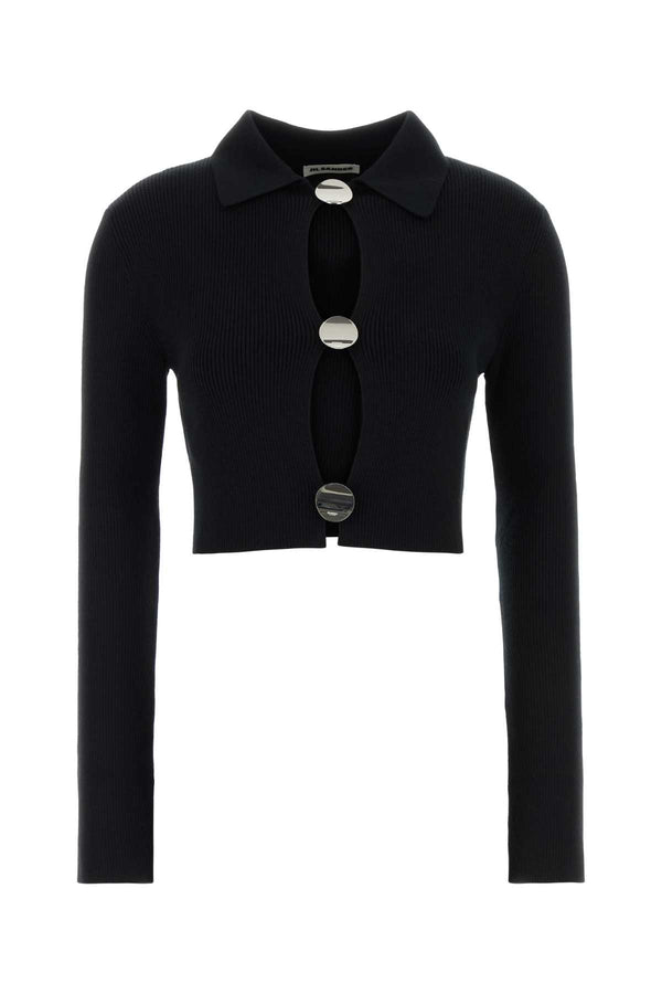 Jil Sander Cardigan 100% Virgin Wool cardigan in black