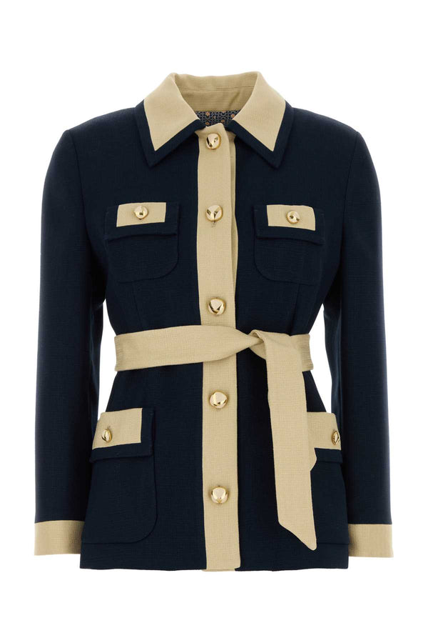 Valentino Garavani Exterior: 100% Viscose jacket in navy