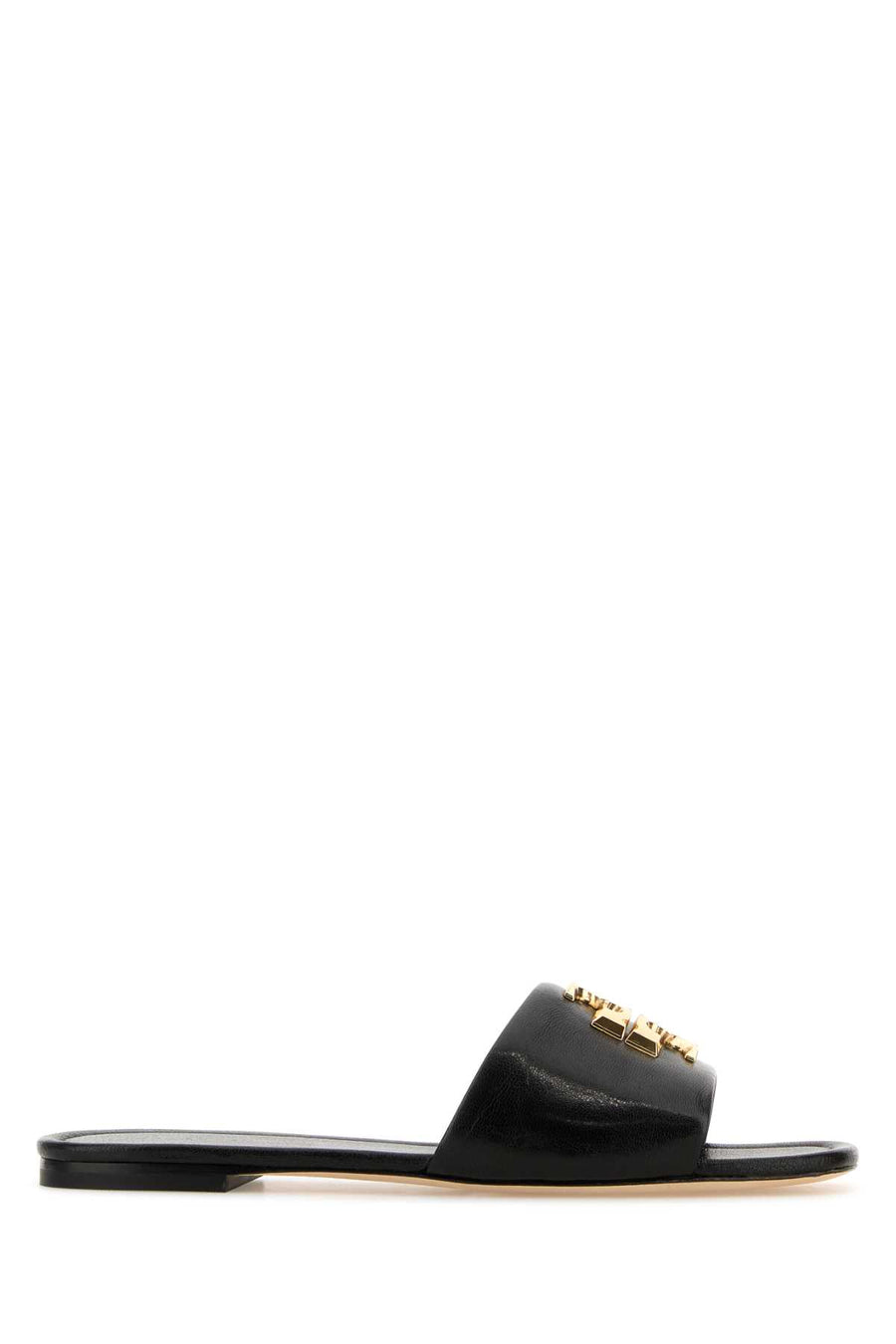 Tory Burch Slide Exterior: 100% Nappa leather; Interior: 100% Calf; Sole: Leather and rubber slide in black