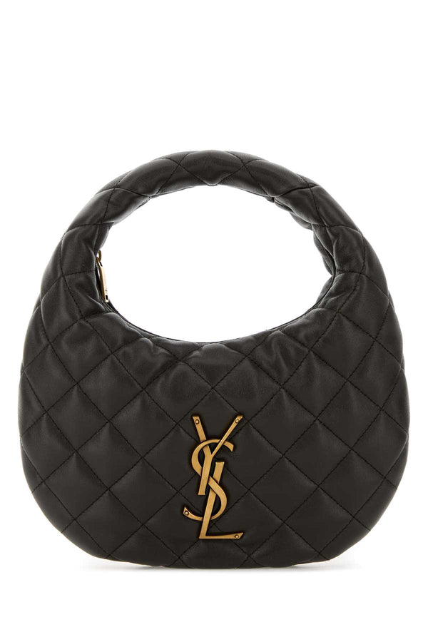 Saint Laurent Icare Exterior: 100% Lamb Nappa Leather; Lining: 100% Leather; Finishing: Golden metal shoulder bag in black