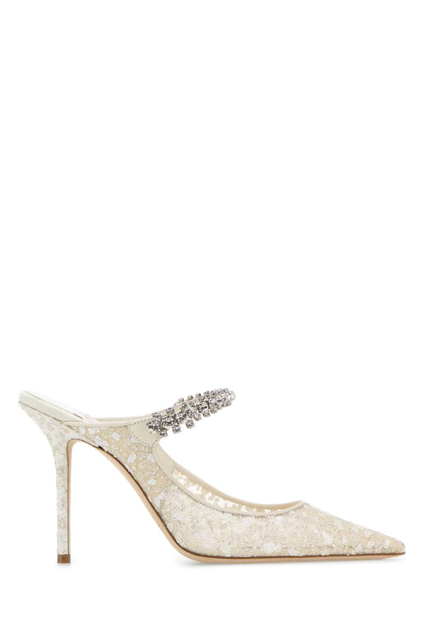 Jimmy Choo 80% Textile mule heel in silver