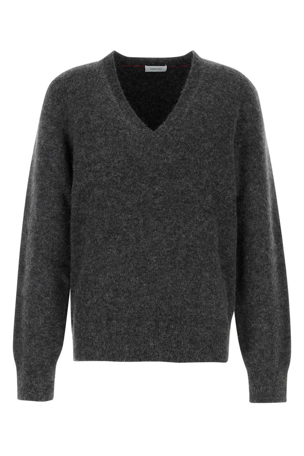 Ferragamo Charcoal 42% Alpaca sweater in gray