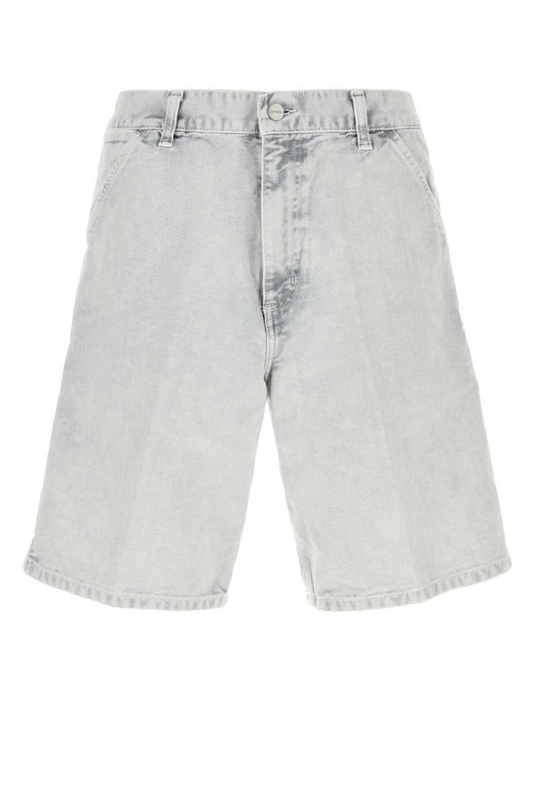 Carhartt Wip Knee 100% Organic Cotton 'Dearborn' Canvas denim shorts in gray