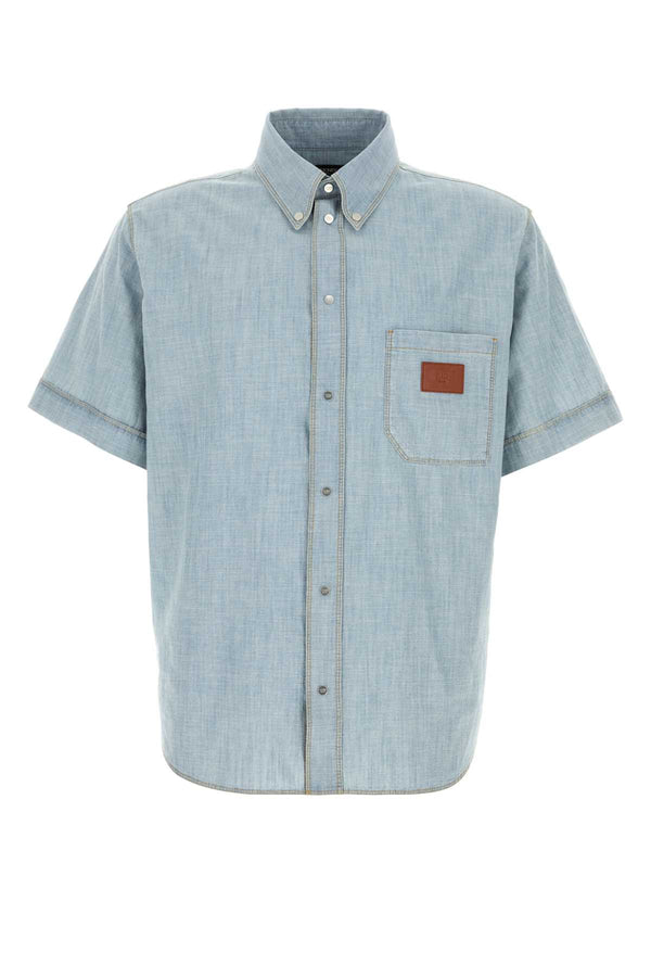 Fendi Chambray 100% Cotton shirt in blue
