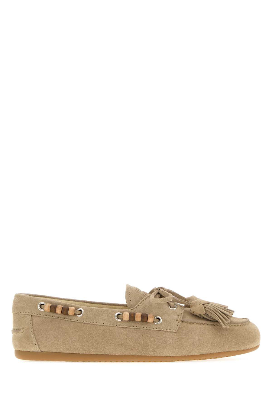 Miu Miu Exterior: 100% Suede; Interior: 100% Leather; Sole: Rubber loafer in beige