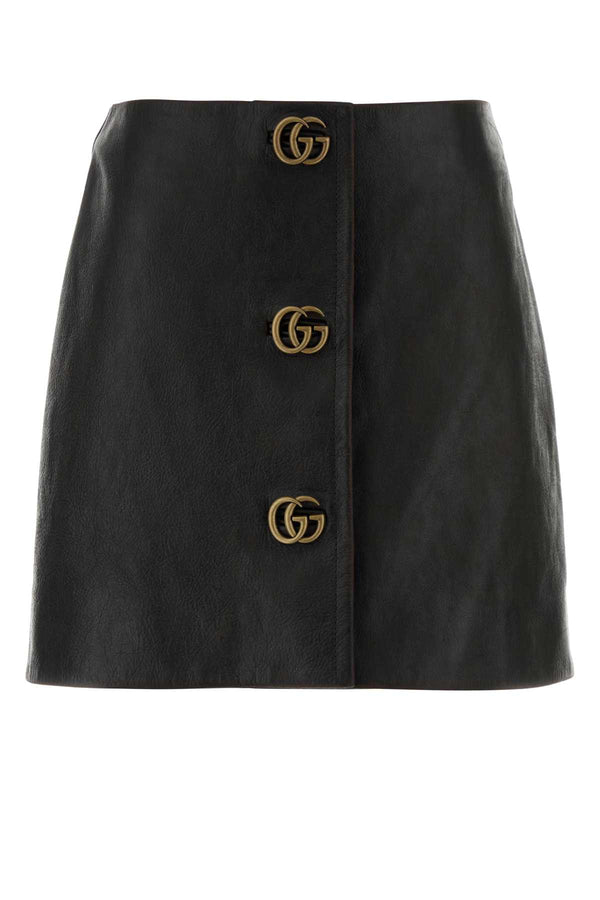 Gucci Skirt Calf skin skirt in black