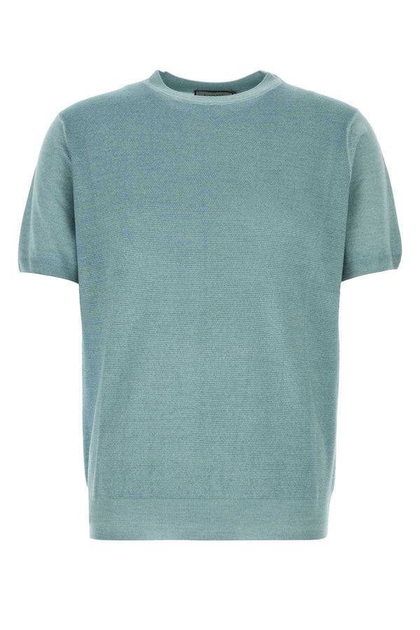 Canali Shirt 70% Wool 30% Silk t-shirt in blue