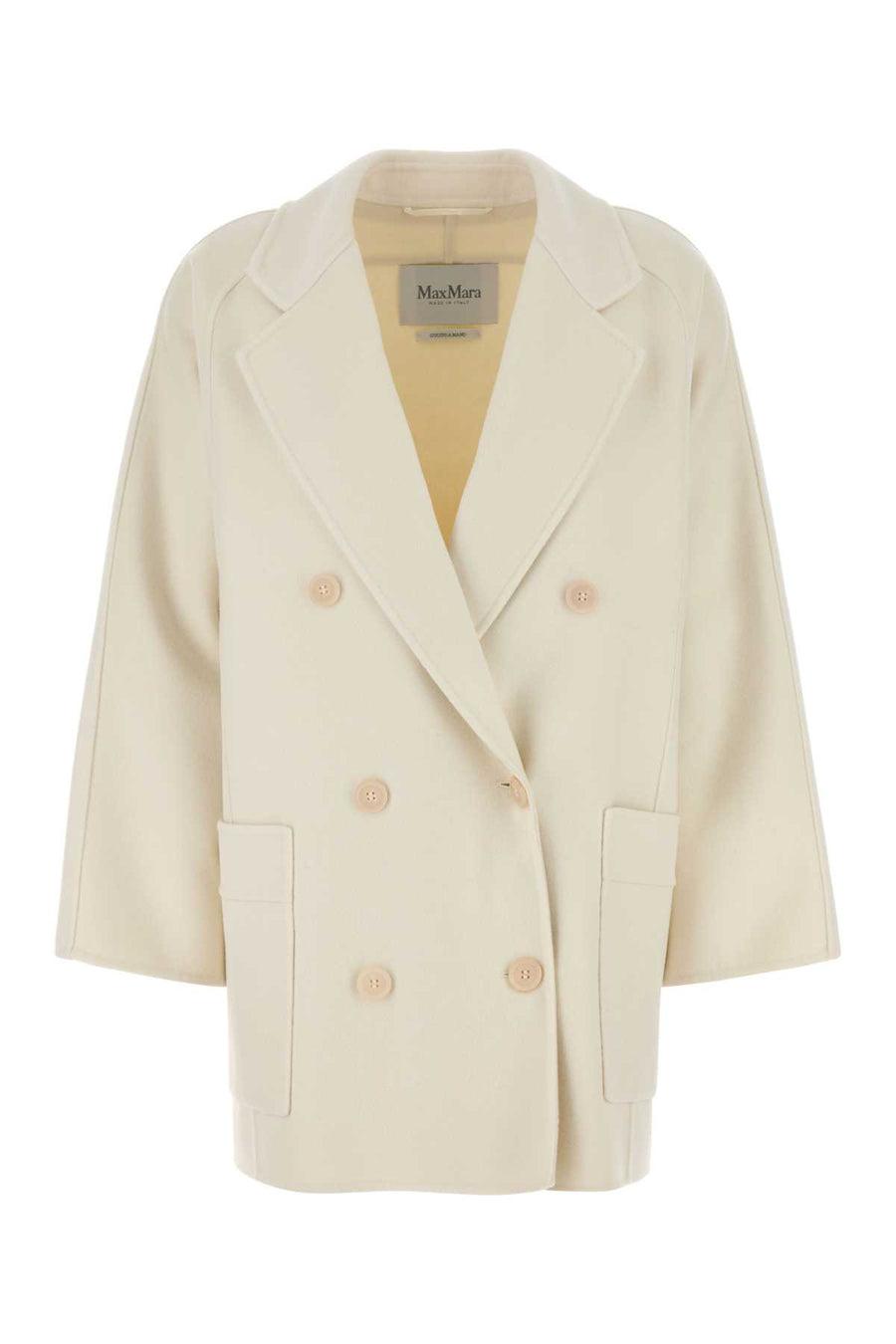 Max Mara 70% Virgin wool coat in white