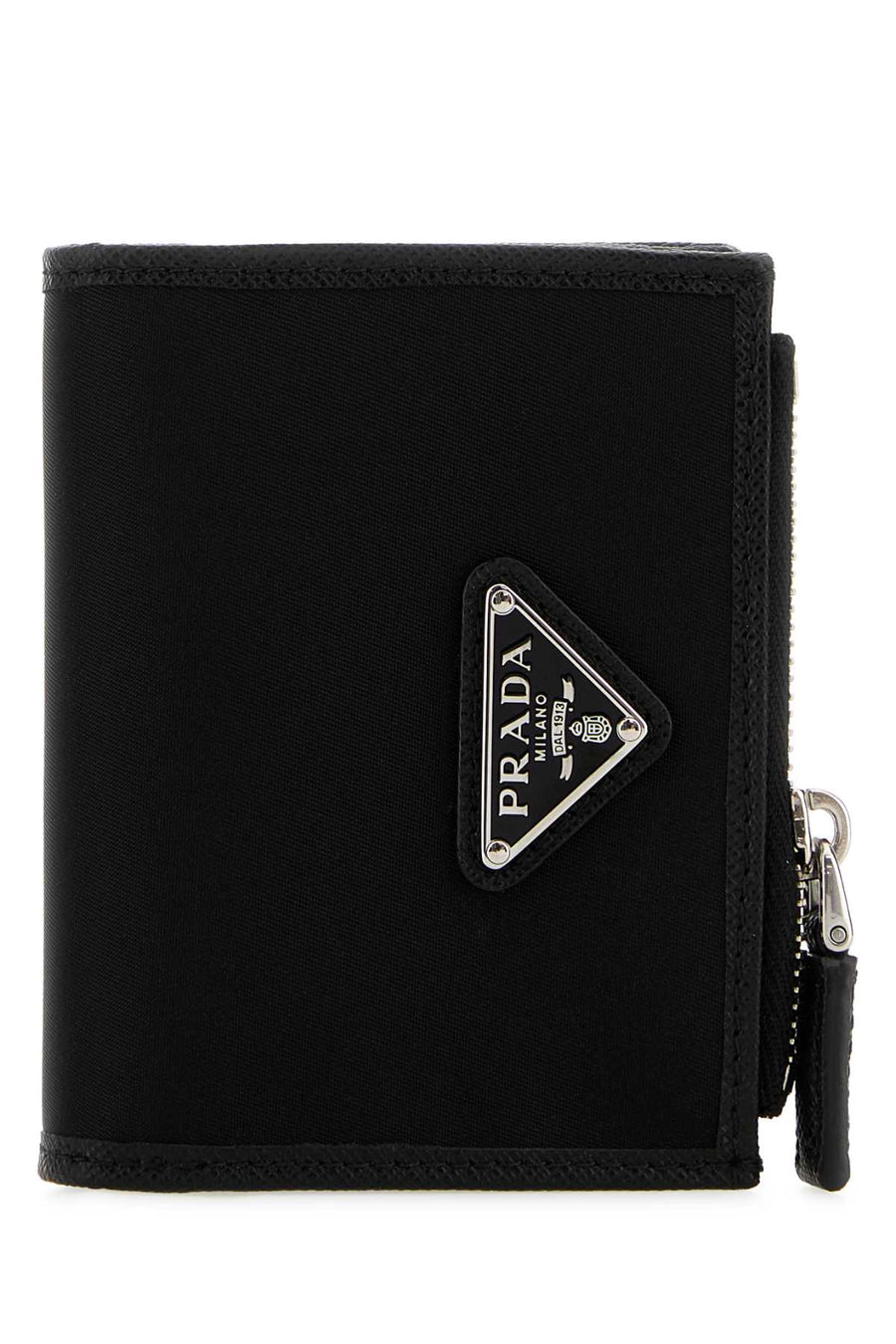 Prada Exterior: 100% Fabric; Finishing: Silver metal wallet in black