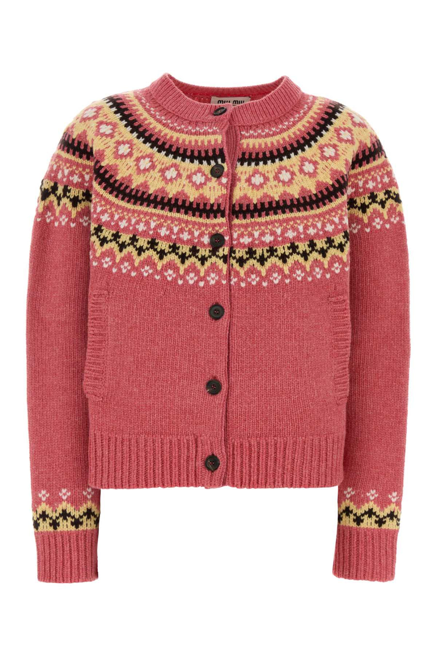 Miu Miu 100% Virgin wool cardigan in pink