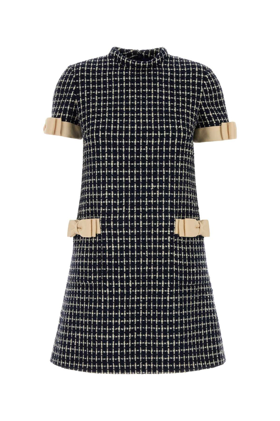 Valentino Garavani Exterior: 77% Virgin wool 17% Cotton 6% Nylon; Lining: 75% Acetate 25% Silk dress in black