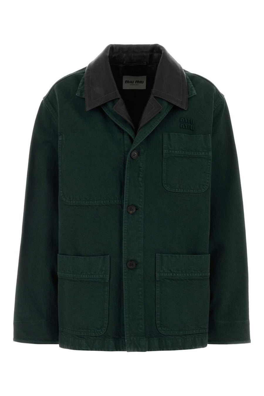 Miu Miu Exterior: 100% Cotton jacket in green