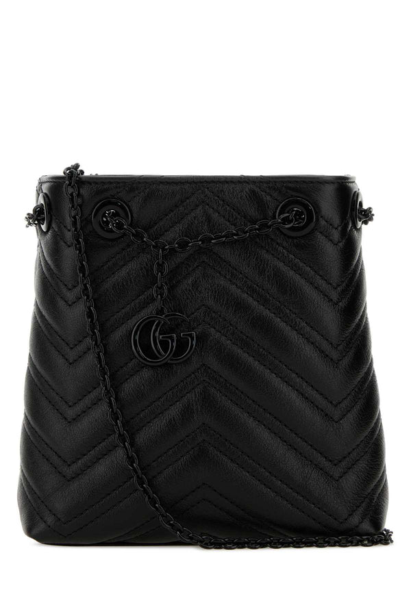 Gucci Exterior: 100% Nappa leather bucket bag in black