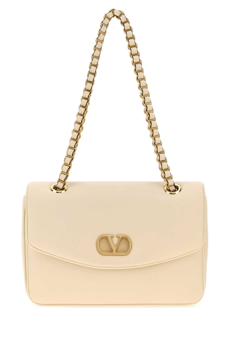 Valentino Garavani Djuna Exterior: 100% Leather; Lining: 100% Leather; Finishing: Golden metal shoulder bag in beige