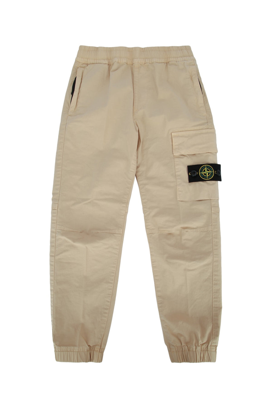 Stone Island Kids 95% cotton cargo pants in beige