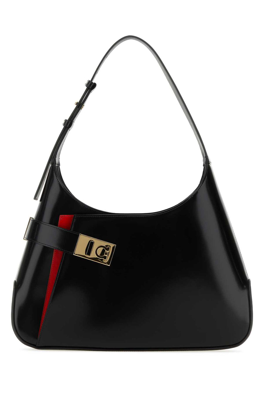 Ferragamo Exterior: 100% Calf shoulder bag in black