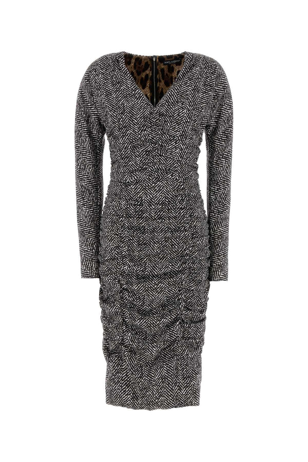 Dolce & Gabbana Exterior: 93% Silk 7% Elastane; Lining: 93% Silk 7% Elastane dress in black