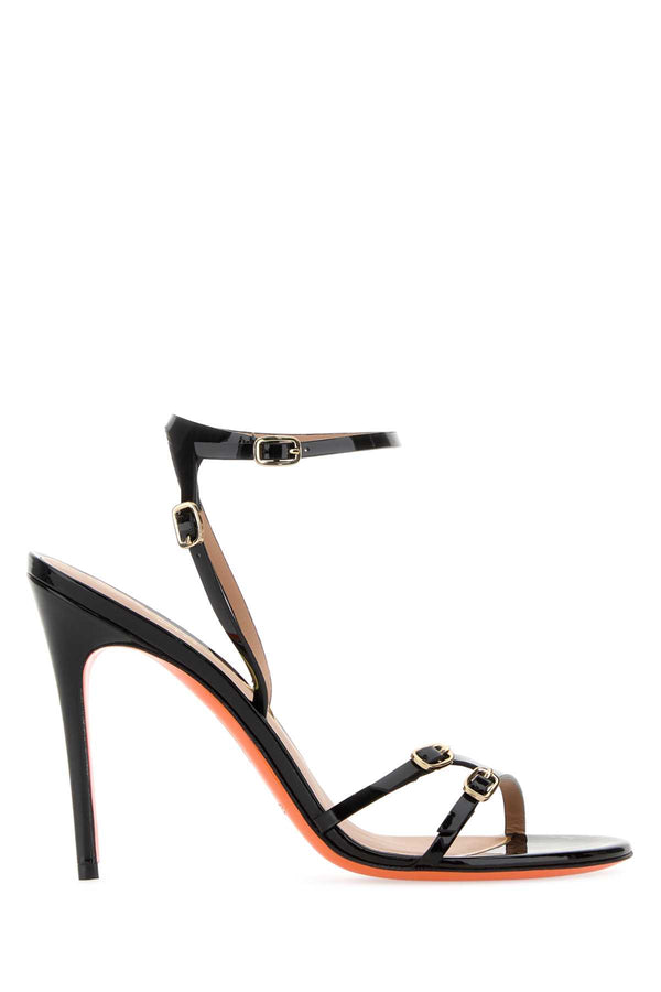Santoni Alto Exterior: 100% Leather heel sandal in black