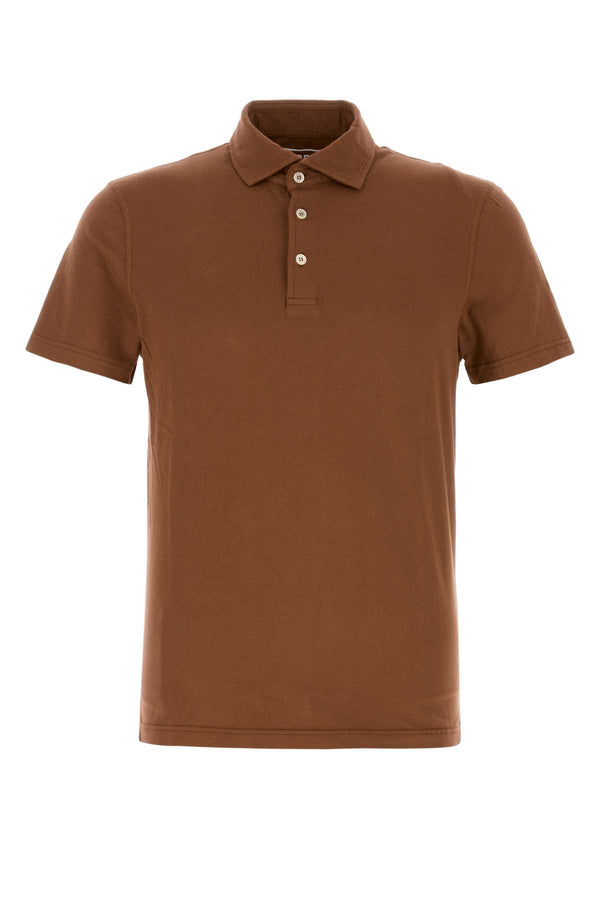 Fedeli 93% Cotton polo shirt in brown
