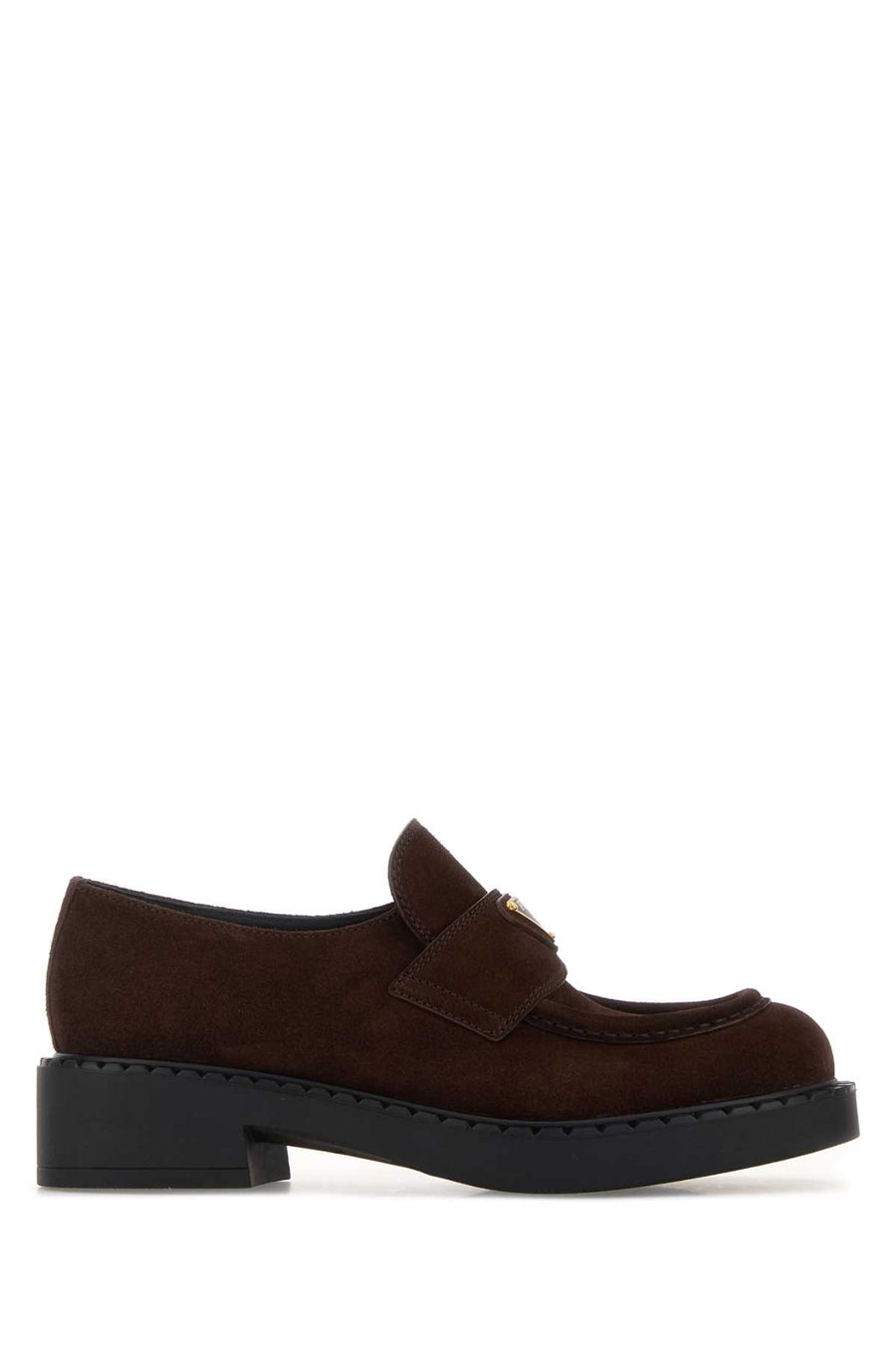 Prada Vitello suede loafer in brown