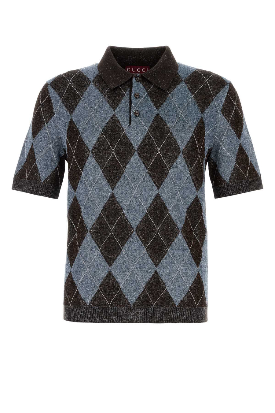 Gucci Intarsia 62% Wool polo shirt in gray