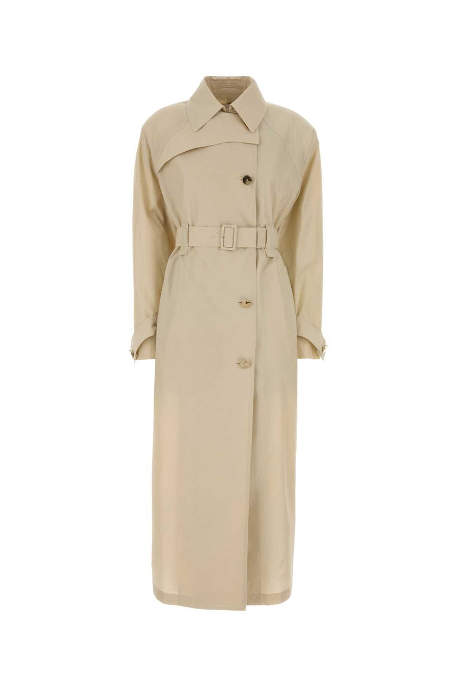 Sportmax Exterior: 61% Cupro 39% Cotton; Lining: 100% Polyester trench coat in beige