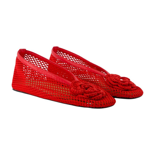 Jenny Flower Ballerinas - Ganni Synthetic Red Shoes / Flat-shoes