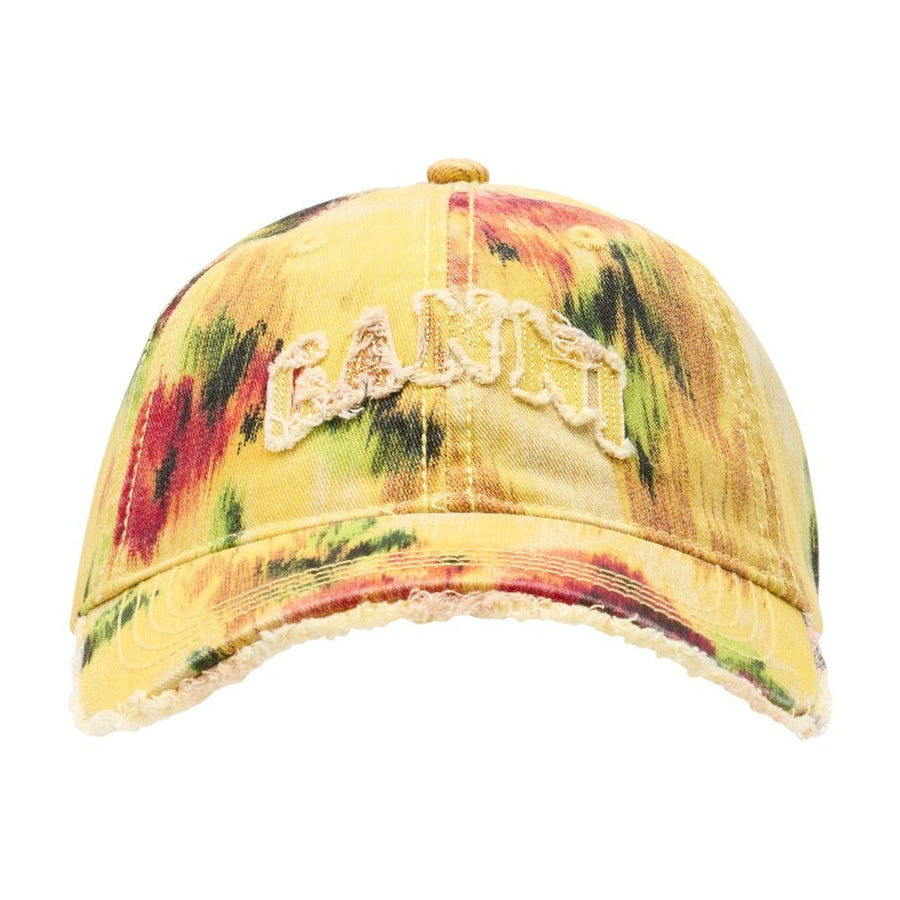 Ganni B3020171-01F Cotton baseball cap in yellow — view 2